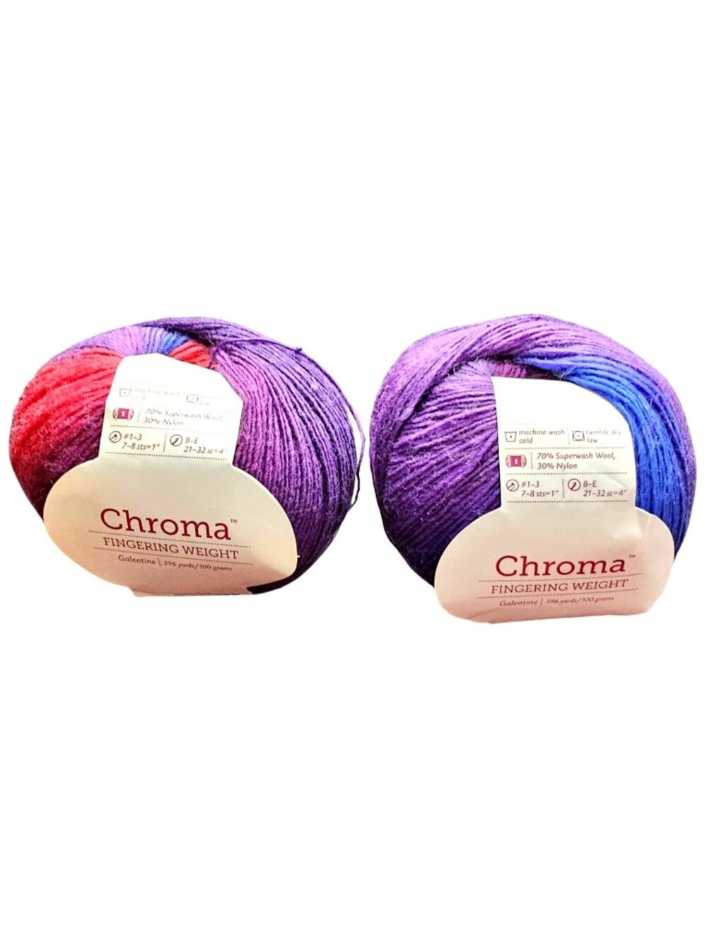 Knit Picks Chroma Fingering Weight Yarn Galentine 396 Yards Gradient Purple Red